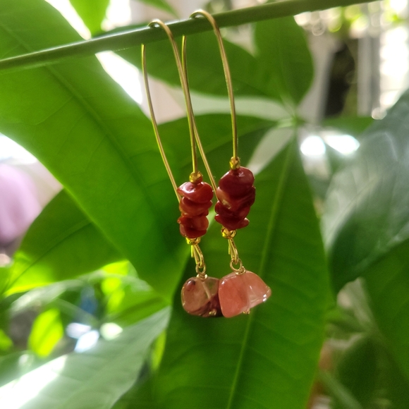 Handmade Gemstone drop earrings - Picture 2 of 4